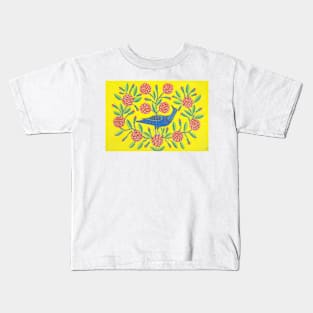 Maria Primachenko - magpie in roses 1983 Kids T-Shirt